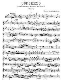 Partition hautbois 1, Concerto pour le piano, Op. 59, Moszkowski, Moritz