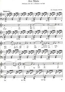 Partition complète (F major), Ave Maria, Méditation sur le Premier Prélude de Piano de S. Bach (original title)