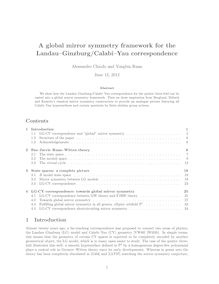 A global mirror symmetry framework for the Landau–Ginzburg Calabi–Yau correspondence