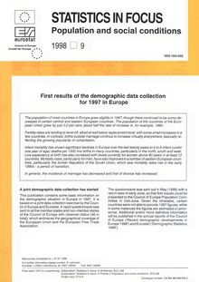 First results of the demographic data collection for 1997 in Europe