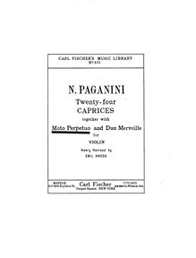 Partition de violon, Moto perpetuo, Op.11, Paganini, Niccolò par Niccolò Paganini