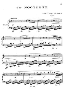 Partition complète, Nocturne No.4, Op.150, Godard, Benjamin