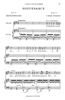 Partition complète, Souvenance, F♯ minor / G minor, Franck, César