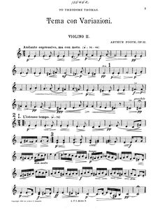 Partition violon 2, corde quatuor, Op.32, E major, Foote, Arthur