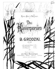 Partition complète, 3 Klavierpoesien, Grodzky, Boleslav