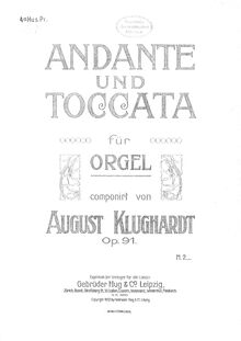 Partition compléte, Andante und Toccata, Klughardt, August