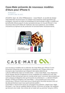 Case-Mate présente de nouveaux modèles d étuis pour iPhone 5