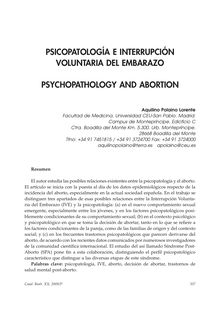 Psicopatología e interrupción Voluntaria del Embarazo (Psychopathology and Abortion)