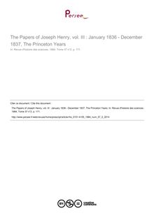 The Papers of Joseph Henry, vol. III : January 1836 - December 1837, The Princeton Years  ; n°2 ; vol.37, pg 171-171