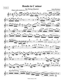 Partition violon 1, Rondo en C minor, Alternative Finale for String Quartet in C minor
