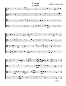 Partition Paduana en A minor - partition complète (Tr T T B), pavanes et Galliards à 4