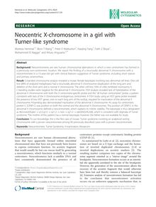Neocentric X-chromosome in a girl with Turner-like syndrome
