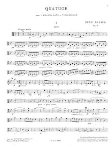 Partition viole de gambe, corde quatuor, Op.3, Quatuor pour 2 violons, alto et violoncelle, op. 3