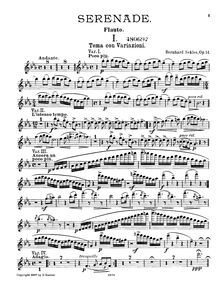 Partition flûte, Serenade, Sekles, Bernhard