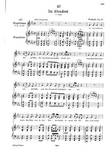 Partition complète, transposition pour low voix, Im Abendrot, D.799