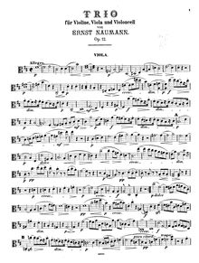 Partition viole de gambe, corde Trio, Op.12, D Major, Naumann, Ernst