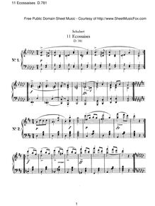 Partition complète, Ecossaises, D.781, Schubert, Franz par Franz Schubert