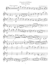 Partition de violon, violon Concerto No.2, B minor, Rieding, Oskar