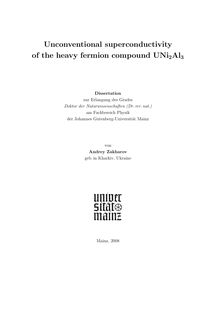 Unconventional superconductivity of the heavy fermion compound UNi_1tn2Al_1tn3 [Elektronische Ressource] / von Andrey Zakharov