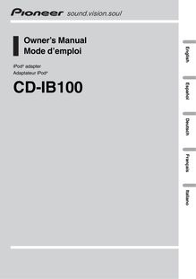 Notice Électronique pour l auto Pioneer  CD-IB100