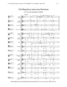 Partition Magnificat anima mea Dominum, Psalmi ad Vesperas, Op.12