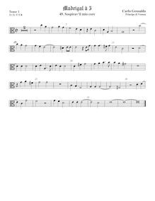 Partition ténor viole de gambe 1, alto clef, madrigaux, Book 3, Gesualdo, Carlo par Carlo Gesualdo