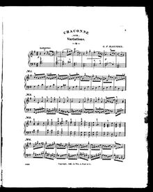 Partition Variations 1-10, Chaconne en G, HWV 442 (avec 62 variations)