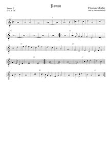 Partition ténor viole de gambe 3, octave aigu clef, Pavan et Galliard pour 5 violes de gambe