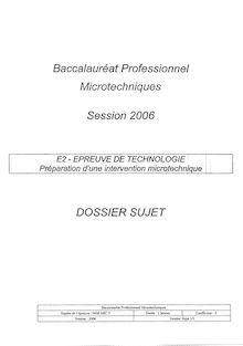 Bacpro microtechniques preparation d une intervention microtechnique 2006