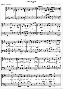 Partition complète, Song of Praise, National Anthem of Iceland, Sveinbjörnsson, Sveinbjörn