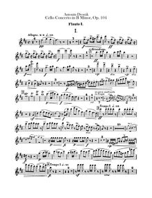 Partition flûte 1, 2, violoncelle Concerto, Koncert pro violoncello a orchestr