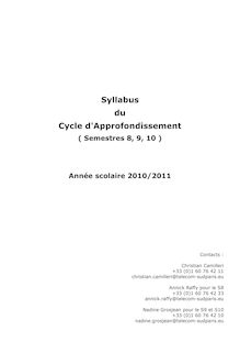 Syllabus du Cycle d Approfondissement