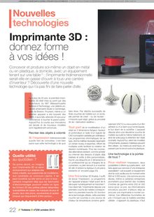 Imprimante 3D :donnez forme à vos idées !