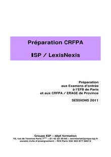 Préparation CRFPA ISP / LexisNexis - brochure