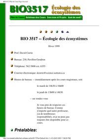 BIO3517 Plan de Cours Page d accueil