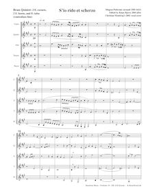 Partition , S io rido et scherzo2 E♭ cornets, 2 E♭ cornes, E♭ tuba (contrebasse line), madrigaux pour 5 voix