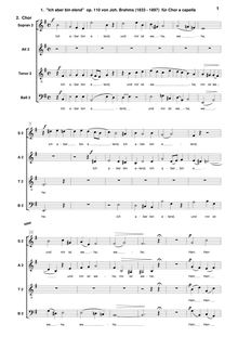 Partition chœur 2 score, 3 Motets, 3 Motetten, Brahms, Johannes