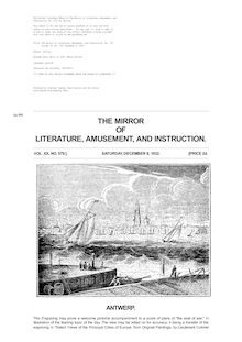 The Mirror of Literature, Amusement, and Instruction - Volume 20, No. 579, December 8, 1832
