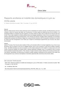 Rapports ancillaires et mobilité des domestiques à Lyon au XVIIIe siècle - article ; n°2 ; vol.11, pg 237-275