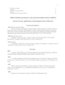 ODILE GOERG (professeure, Université Paris-Diderot-Paris 7/SEDET ...