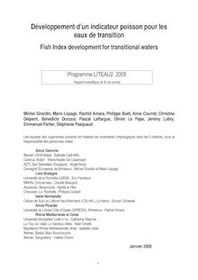 Développement d’un indicateur poisson pour les eaux de transition. : rapport