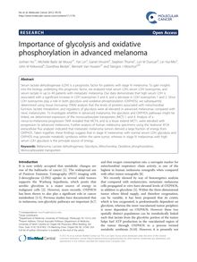 Importance of glycolysis and oxidative phosphorylation in advanced melanoma