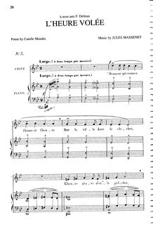 Partition Complete Song (G minor: medium voix et piano), L heure volée