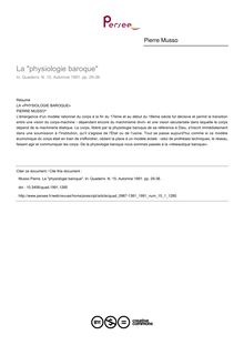 La physiologie baroque - article ; n°1 ; vol.15, pg 29-38