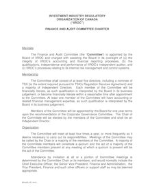 Finance & Audit Charter approved January 26, 2010