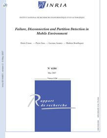 [inria-00144801, v2] Failure, Disconnection and Partition Detection in Mobile Environment