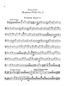 Partition Trombone 1, 2 (ténor), 3 (basse), Tuba, Mephisto Waltz No.2