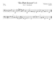 Partition viole de basse, Flatt Consort, The Flat Consort for My Cousin Kemble par Matthew Locke