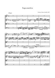 Partition complète, Fuga Assertiva a 4 pour cordes et continuo, Sardelli, Federico Maria