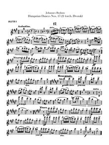 Partition flûte 1, 2 (doubling Piccolo), 21 Hungarian Dances (orchestre)